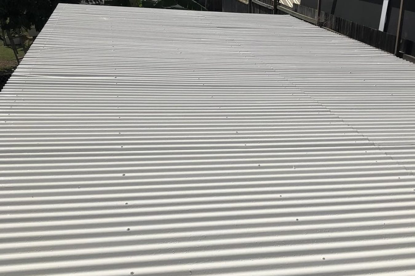 Large shed roof recoated a crisp white